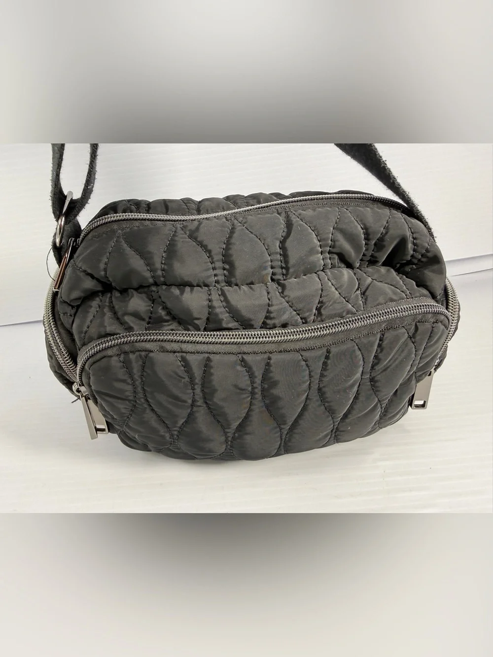 Quilted Crossbody Bag - Black